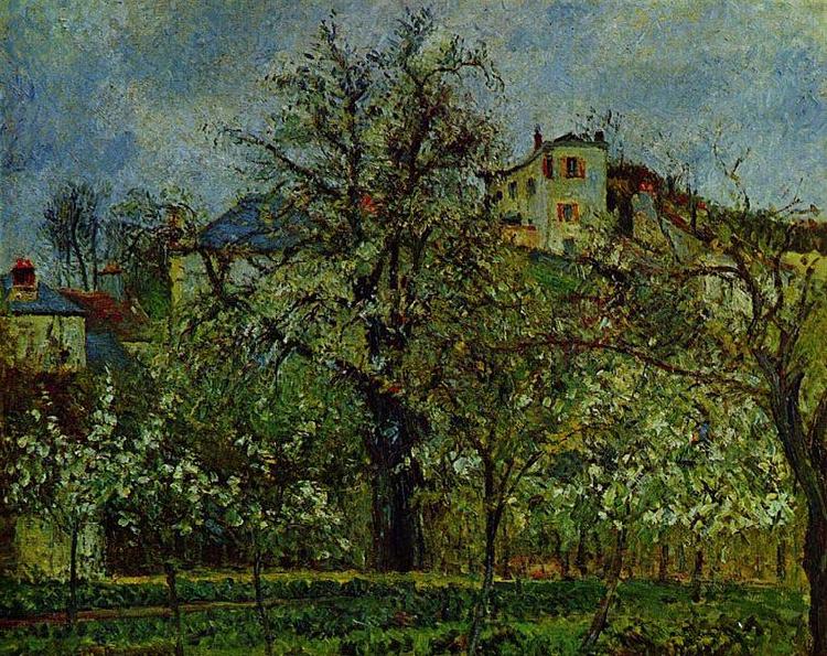 Camille Pissarro Obstgarten mit bluhenden Baumen France oil painting art